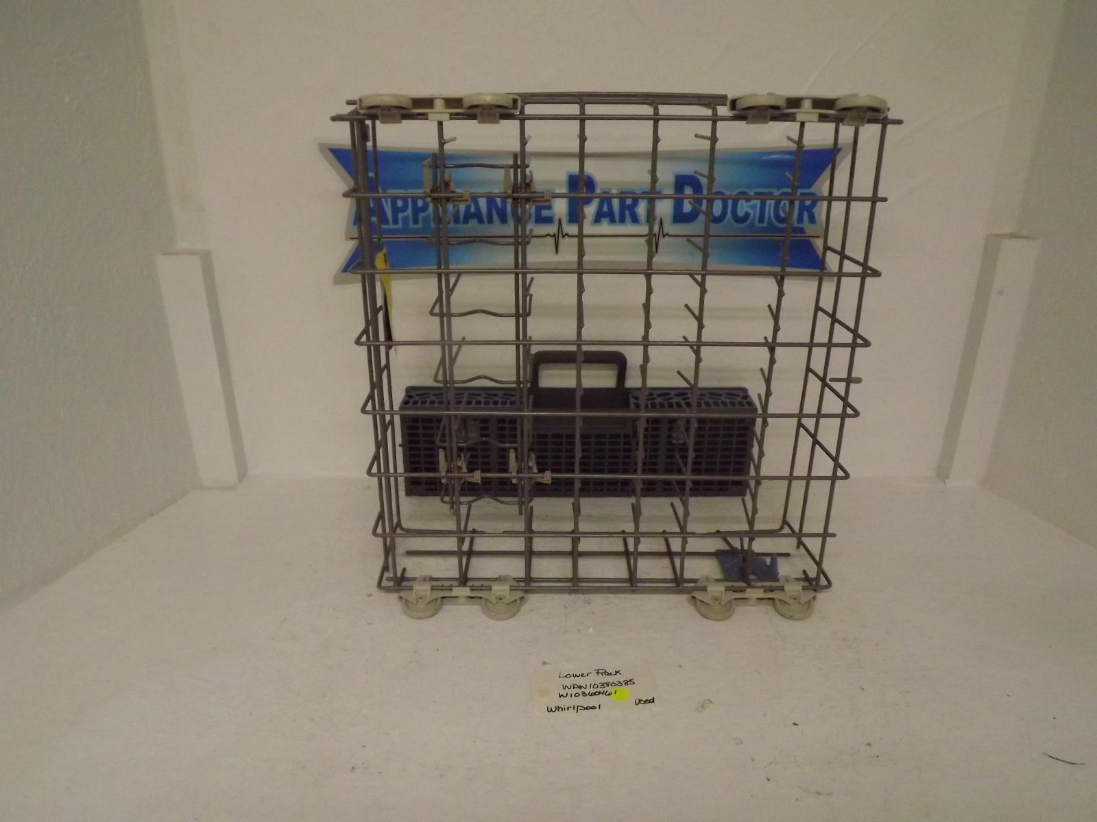Whirlpool Dishwasher WPW10380385 W10360461 Lower Rack Used Whirlpool Dishwasher WPW10380385 W10360461 Lower Rack Used